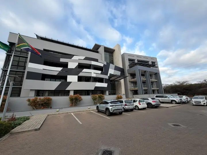 Corobay Corner office block with its graphic black-and-white façade